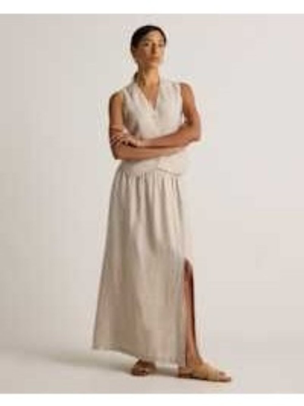 QUINCE Linen Maxi Skirt Flax Medium